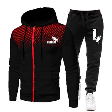 New Winter Men's Clothing Men Sets Printing Hoodie Set Fleece Zipper Sweatshirt Casual Sport Sweatpants Mens Tracksuits 2021 aidase-shop